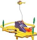 Adlon Track Racer Racing Car Set with 4 Miniature Cars Rotating Helicopter and Thrilling SoundMulti