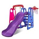 Baybee 3 in 1 Climber Foldable Baby Garden Slide for Kids - Plastic Garden Slide for Kids/Toddlers/Indoor/Outdoor Preschoolers for Boys and Girls Age Group-1 to 5 Years,Blue & Red(Pack of 1 set)