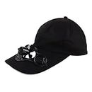 RUNAAJA Unisex Outdoor Sports Baseball Caps Hats Solar Powered Cooling Summer Outdoor Sports Accessories, Black, One size