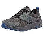 Skechers Men's GOrun Consistent-Athletic Workout Running Walking Shoe Sneaker with Air Cooled Foam, Charcoal/Blue, 12 X-Wide