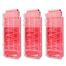 OIMIO Magazine Clips, 10-Dart Magazine Quick Reload Clips Bullet Clips for Nerf Centurion & Motostryke MEGA Blasters 3 PCS (Clear & Red)