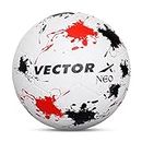 Vector X Neo Rubber Moulded Football (Color : White-Black-Red) Size : 5
