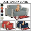 Gesteppte Sofaabdeckung Möbelschutz Settee wirft 1/2/3 Sitzer für Haustier HUND