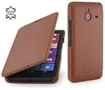 StilGut® Book Type, Leather Case for Microsoft Lumia 640 XL / 640 XL Dual SIM, Cognac Brown