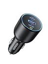 UGREEN 130W USB C Car Charger, 3 Port Car Charger Type C PD3.0/QC4.0/PPS, Car USB Charger with LED Display, Compatible with MacBook, iPad, iPhone 15/14/13, Galaxy S24/S23/S22/S21 Ultra