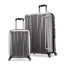 Samsonite Endure 2 Piece Hard Suitcase Set Silver Expandable, TSA Lock, USB Port, 360° Rotate