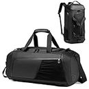 Gym Sports Bag for Men,40L Waterproof Gym Duffle Bag with Shoes Compartment and Wet Pocket,Travel Duffel Bag with Shoulder Strap and Backpack Function