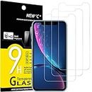 NEW'C [3 Pack] Designed for iPhone 11 and iPhone XR (6.1") Screen Protector Tempered Glass, Case Friendly Ultra Resistant