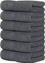 Utopia Towels - Premium Handtücher - 100% gekämmte, ringgesponnene Baumwolle, ultraweich und sehr saugfähig, Dicke Handtücher 41 x 71 CM's, hochwertige Handtücher (6er-Pack, Grau)