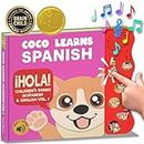 Coco Learns Spanish Vol. 1, Spanish Toys for Toddlers 1-3, Spanish Baby Books, Bilingual Children’s Book, Baby Books 0-6 Months in Spanish, Libros En Español para Niños, Baby Musical Toys 6-12 Months