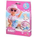 Simba 105560005 - New Born Baby, Puppen Sommer Set, Sonnenhut, Brille und Cremetube, mit cooler Bauchtasche