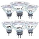 DiCUNO GU5.3 Dimmable LED Bulb, MR16 LED Spotlight, 12V, 6W 60W Halogen Equivalent, Warm White 2700K, 600LM, 40-Degree Bi-Pin Base Track Light, 6 Packs