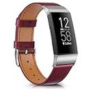 Vancle Compatible con Fitbit Charge 4 / Fitbit Charge 3 Correa de piel suave para Fitbit Charge 4 / Fitbit Charge 3 Mujer Hombre