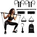 Pilates Bar Kit with Resistance Bands - Exercise and Fitness Workout Equipment for Legs, Booty, Abs, and Arms – Suitable for Women and Men's Home Gym, Yoga, and Full Body Shaping