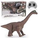 Liberty Imports R/C Remote Control Dinosaur Robot Toy, Kids Jurassic Electronic Walking Dino, Moving, Lights and Roaring Sound (Brachiosaurus)