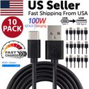 10x Type C to USB-A Fast Charge Cable Cord Charging Quick Charger Bulk Wholesale