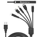 5 in 1 DS Lite Charger Cable Multi Function Game USB Charging Cord Compatible with Nintendo NDS Lite/Wii U/New 3DS XL LL 2DS GBA SP/PSP 1000 2000 3000