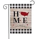 garden flag home sweet home burlap Home Sweet Home Garden Flag Map of America Double Sided Sweet Land of Liberty Decorative Small Burlap Garden Flags 12.5 x 18 Inch Patriotic Memorial Independence Day