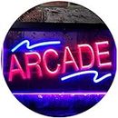 Arcade Game Room Man Cave Dual Color LED Enseigne Lumineuse Neon Sign Bleu et rouge 300 x 210mm st6s32-i0427-br