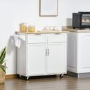 Rollende Kücheninsel Aufbewahrung Küchenwagen mit verstellbaren Regalen - weiß