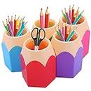 Pencil Holders Stationery Desk Organizer (1 Set of 5 Colors), Can Place Pencil and Pen Makeup Brush Make Vases School Office Supplies