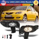 Fog Lights Assembly For 2004-2006 Mazda 3 Projectors Driving Lamp Clear Len Pair