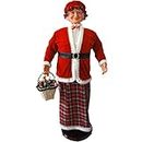 Fraser Hill Farm 58-in. Dancing Mrs. Claus with Festive Basket | Indoor Animated Holiday Home Decor | Motion-Activated Christmas Animatronic | FAMC058M-13RED