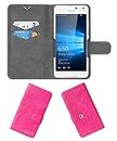 ACM Rotating Clip Flip Case Compatible with Microsoft Lumia 650 Mobile Cover Stand Rose Pink