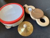 MELISSA & DOUG Music Makers Wooden Musical Instruments Tambourine, Shaker/bell