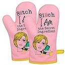 Miracu Oven Mitt, Funny Kitchen Cooking Oven Mitts, Pink Kitchen Accessories, Housewarming Gifts for Women, House Warming Gifts New Home - Fun Mothers Day, Birthday Baking Gifts for Women Wife Mom
