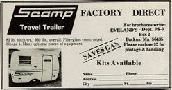 1978 Vintage Print Ad Scamp Travel Trailer Factory Direct Saves Gas Evelands
