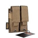 EXCELLENT ELITE SPANKER Single/Double Pistol Mag Pouch Magazine Pouch Tool Organizer Holder(Double-Coyote Brown)