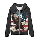 DISNIMO Zip Up Hoodie Women Oversized Y2K Fall Jacket Streetwear Sweatshirts XS-5XL, 0 American Flag Eagle, Large