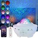 Cinnyc Galaxy Projector - Star Projector with Remote Color Changing,Music Bluetooth Speaker,Timer,Ocean Wave Star Sky LED Night Light Lamp for Baby,Kids Bedroom,Stage,Birthdays,Christmas,White