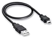 Hi-Lite Essentials 5 Pin Mini USB V3 Cable Compatible with Ps3,Login Cables,DSLR Camera,External HDD,Card Readers,Black