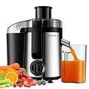 SHARDOR Juicer Machines, 800W Juicers with 3 Speed Control for Fruit and Vegetables,Higher Juice Yield Extractor Machine, Stainless Steel Centrifugal Juicers,Include Cleaning Brush
