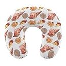 Seashell and Conch Sealife Funny Travel Pillow U Shaped Memory Foam Neck Pillows Support Neck and Head for Flight Car Home Office