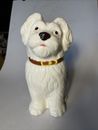 Vtg Metlox Poppytrail White puppy dog Ceramic Cookie Jar 12”  Westie Fido