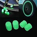 ShopCentre Neon Glow Universal Tyre Valve for Car and Bike (Green)
