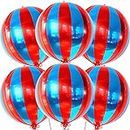 KatchOn, Big Red and Blue Carnival Balloons - 22 Inch, Pack of 6 | 4D Red Blue Balloons, Circus Decorations | Carnival Theme Party Decorations | Circus Theme Party Decorations | Carnival Decorations