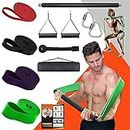 DASKING Portable Home Gym Resistance Bar Set with 4 Resistance Levels, 300LBS Heavy Loading Full Body Workout Equipment Weightlifting Training Kit，Workout Guide Included