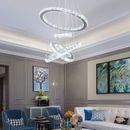 LED Modern Crystal Chandeliers 3 Colors Dimmable Home Ceiling Lights With Remote
