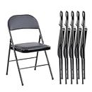 NEWBULIG Folding Chairs for Outside, Outdoor & Indoor Event Portable, Comfortable and Lightweight, 6 Pack, Black