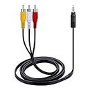 axGear AUX 3.5mm 3 RCA AV Audio Video Converter Cable Male to Male TV Cord Adapter Wire