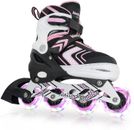 Nattork 4 Colors Adjustable Inline Skates for Kids with Full Light Up Wheels