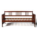 Twin Size Wooden Slats Daybed Sofa Support Platform Apartment W/Rails Cherry