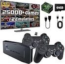 Retro Game Stick with 25000+ Video Games, 64G Nostalgia Game Stick, 12 Emulator Console Plug and Play for TV, Retro Play Compatible with MAME/PS1, Retro Game Console Support 4K HD Output, Wireless CTL