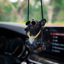 Floruit French Bulldog Car Mirror Hanging Accessories Cute Swinging Dog Rear...
