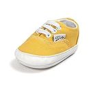 GAISUMMI Unisex Baby Girls Boys Shoes Infant Canvas Sneakers Anti-Slip Rubber Sole Newborn Crib Shoes Toddler Outdoor Athletic First Walkers(A/Yellow,6-12months)