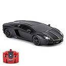 Lamborghini Aventador Official Licensed Remote Control Car with Working Lights, Radio Controlled On Road RC Car 1:24 Scale, 2.4Ghz Matte Black, Great Toys for Boys and Girls
